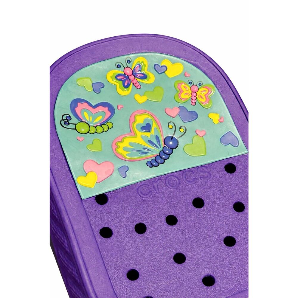 Crocs Kids Backpack Purple Butterfly Heart Foam School Daycare Bag - Picture 2 of 4